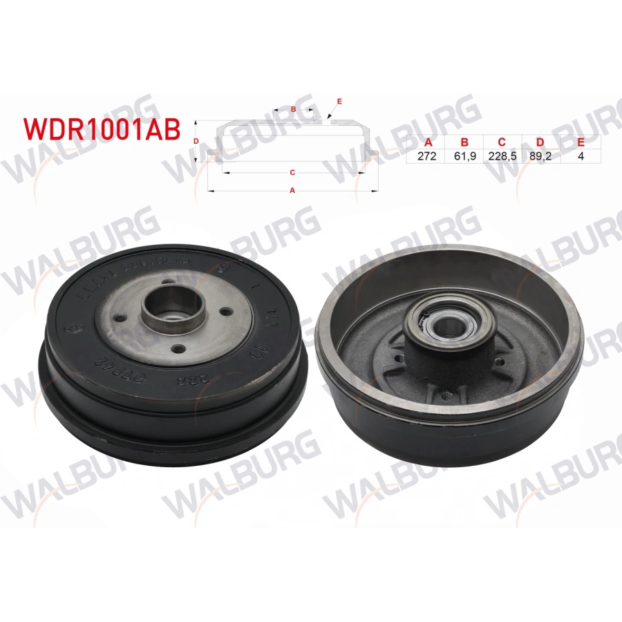 FREN KAMPANASI ARKA RULMANLI ABS OKUYUCULU 4 DELIK 272X61,93X228,5X89,2 RENAULT KANGOO (KW0/1) 1.5 DCI 2008-