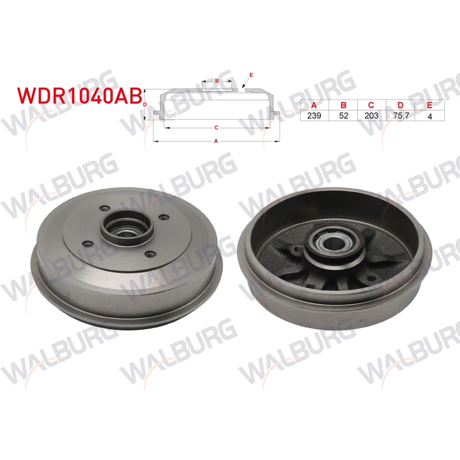 FREN KAMPANASI ARKA RULMANLI ABSLI 4 DELIK 239X52X203X75,7 PEUGEOT 301 1.6 HDI 2012- / 208 1.6 HDI 2012-/ 206+ 1.4 HDI 2009-/ CITROEN C-ELYSEE 1.6 HDI 2012- / C2 1.4 2003-2009/ C3 1.4 2002-2009