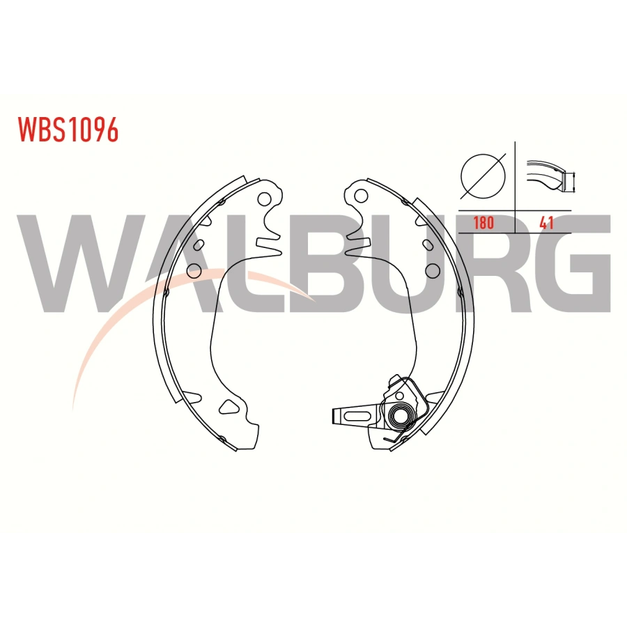 FREN PABUC BALATA ARKA 180X41 mm RENAULT R9 1.4 1985-2000 / R11 1.4 - 1.6 - 1.7 1983-1995