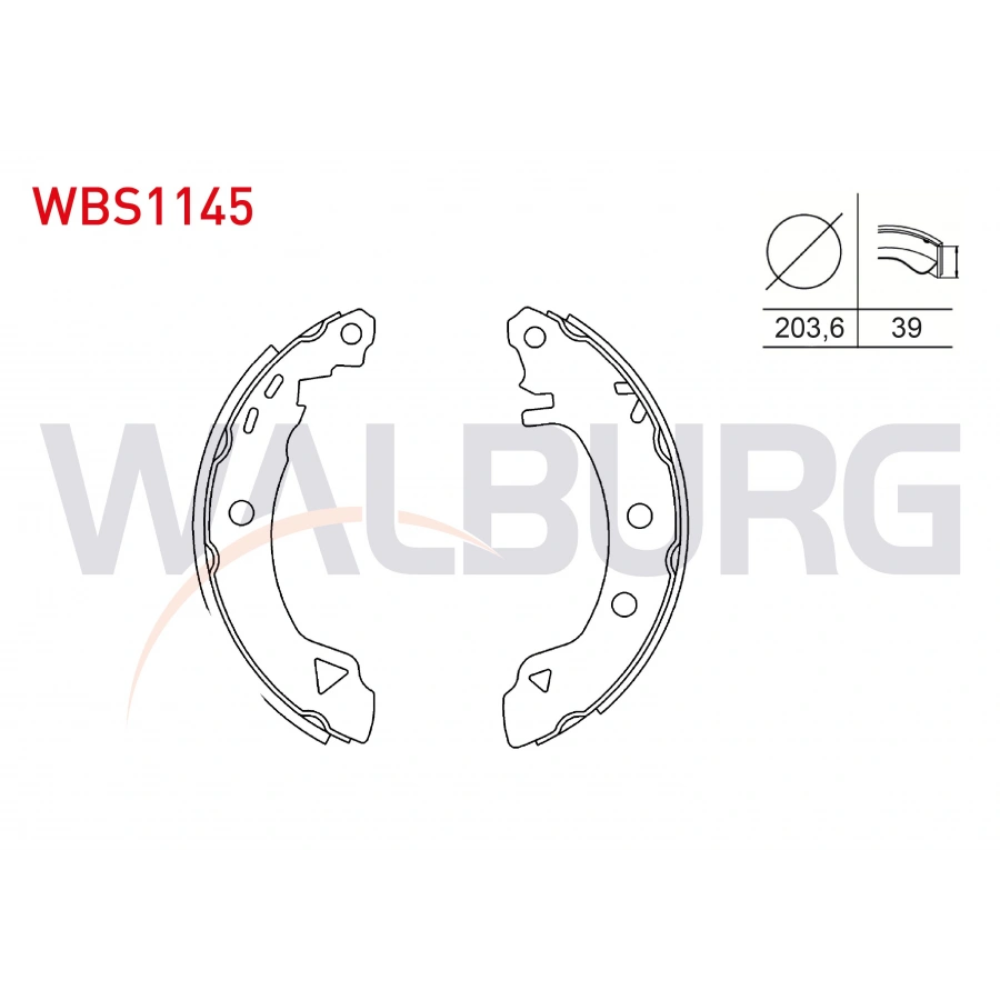 FREN PABUC BALATA ARKA 203,6X39 FIAT MAREA (185) 1.6i 16v - 1.9 JTD - 2.0i 1996-2007 / BRAVO (182) 1.4 - 1.6 16v 1995-2004 / BRAVA (182) 1.6 16v 1995-2002