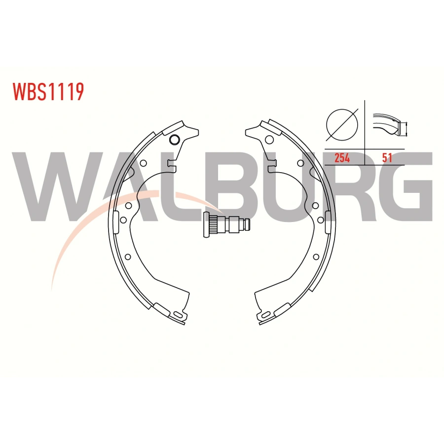 FREN PABUC BALATA ARKA 254X51mm TOYOTA HI-LUX PICK UP 2.5 D-4D 4X2 2005-2011 / TOYOTA HILUX (_N_) 2.5 D 1983-2005