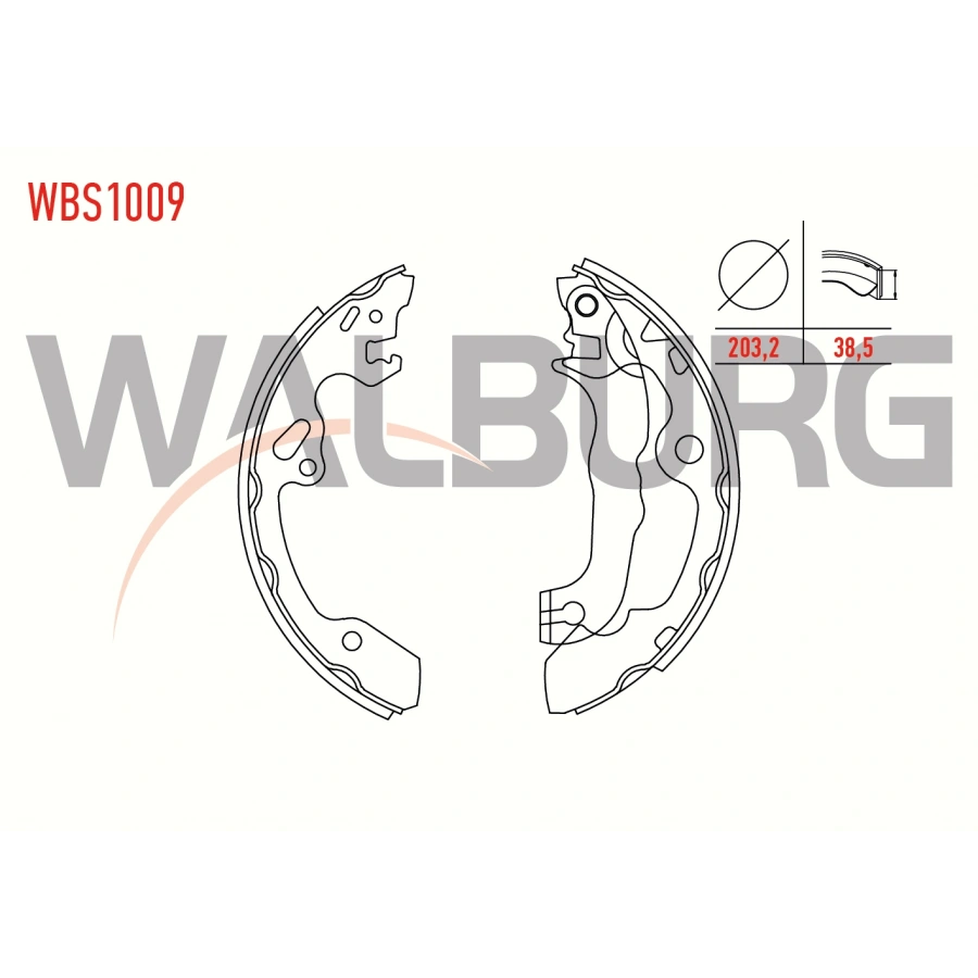 FREN PABUC BALATA ARKA FORD FOCUS I (DAW,DBW) 1.6i 16v LEVYELI 203,2X38,5 mm 1998-2004/ FOCUS I 1.8i 16v 1998-2004/ FOCUS I 1.6 TDCI 1998-2004