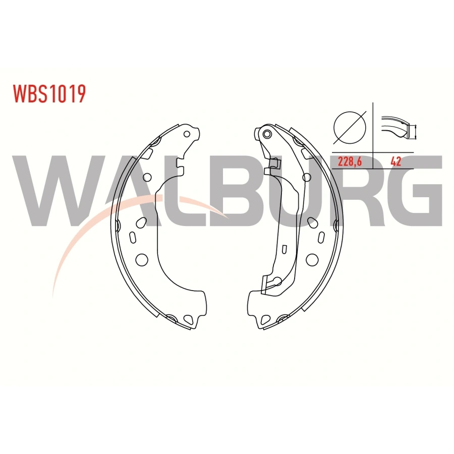 FREN PABUC BALATA ARKA FORD FOCUS II (DA) 1.4i LEVYELI 228,6X42 mm 2004-2011/FOCUS II (DA) 1.6i 2004-2011/FOCUS II (DA) 1.6 TDCI 2004-2011
