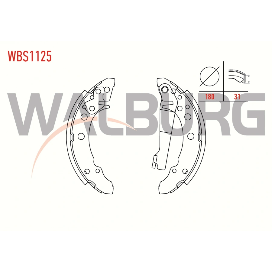 FREN PABUC BALATA ARKA GOLF I 1.3 LEVYELI 180X31mm 1974-1985/GOLF I 1.6 1974-1985/GOLF I 1.6 D 1974-1985/GOLF II 1.6 1983-1992/GOLF II 1.6 TD 1983-1992/PASSAT 1.6 1980-1988/80 1.6 TDI 1978-1986