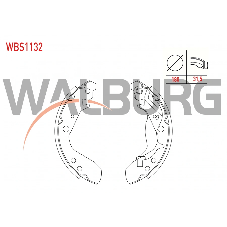 FREN PABUC BALATA ARKA HONDA JAZZ II (GD) 1.4i 180X31,5 mm 2002-2008