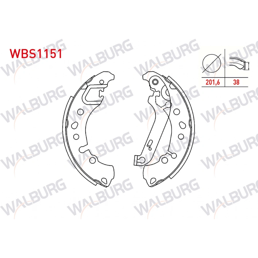 FREN PABUC BALATA ARKA LEVYELI 201,6X38mm FORD FIESTA VII 1.0 2017-