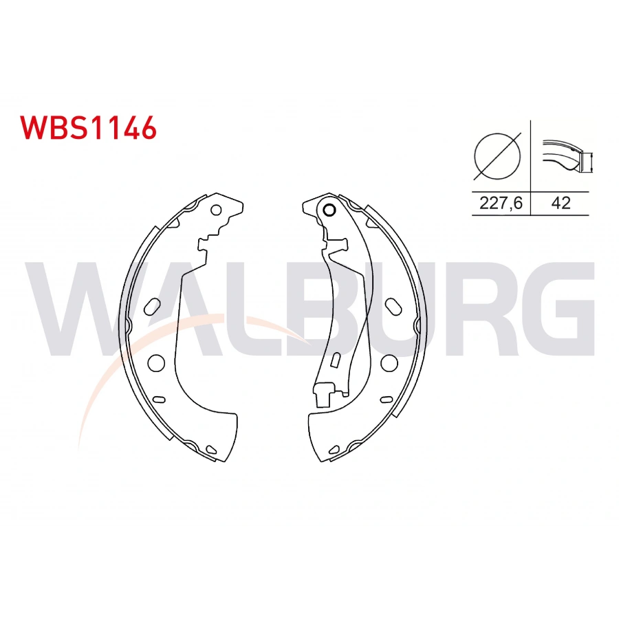 FREN PABUC BALATA ARKA LEVYELI 227,6X42 FIAT MAREA WEEKEND 1.6 16v - 2.0 20V 1999-2007 / PALIO WEEKEND 1.2 - 1.4 - 1.6 1996-2005