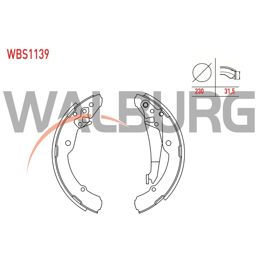 FREN PABUC BALATA LEVYELI ARKA 230X31,5 VOLKSWAGEN CADDY II (9K9A) 1.9 TDI - 1.9 SDI 1995-2004 / SKODA OCTAVIA (1U2) 1.6i - 1.8i T -1.9 TDI 1996-2004