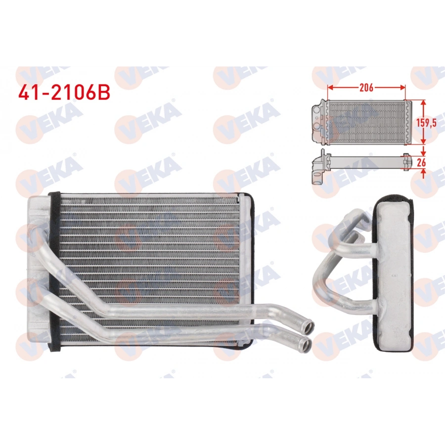KALORIFER RADYATÖRÜ A/M 207X165X26 : KALORIFER PETEGI : BRAZING SANTAFE BENZIN-DIZEL 2001-