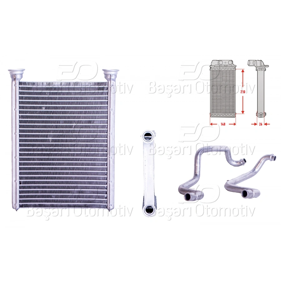 KALORIFER RADYATORU BORULU BRAZING 148X210 MM RENAULT FLUENCE 1.5 DCI 1.6 DCI MEGANE 3 1.2 1.4 TCE 1.5 DCI 1.6 16V 1.9 DCI 2.0 DCI FIAT TALENTO 1.6 D OPEL VIVARO 1.6 CDTI 08 >