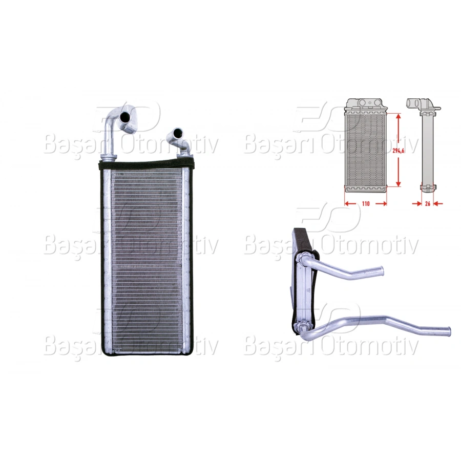 KALORIFER RADYATORU BRAZING 110X295 MM HONDA CRV 2.0 I 16V 02-200