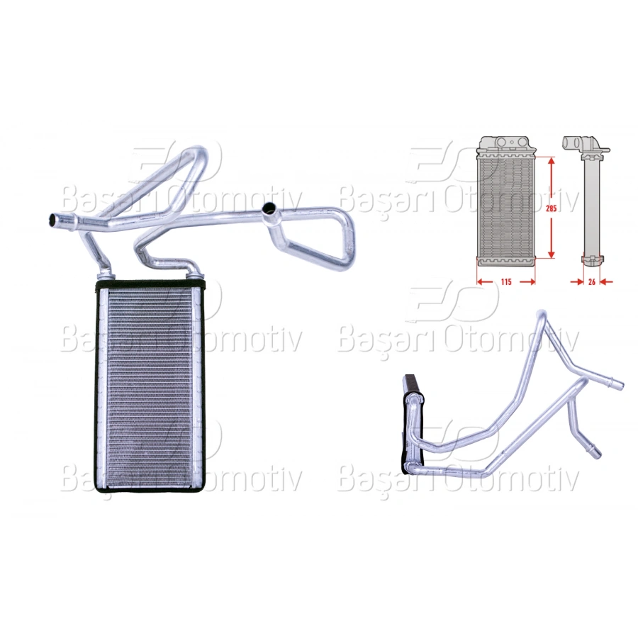 KALORIFER RADYATORU BRAZING 113X279 MM LAND ROVER RANGE ROVER SPORT I (L320) 3.6 D 4x4 06-13 LAND ROVER DISCOVERY III (L319) | LR3 2.7TD 4x4 04-09