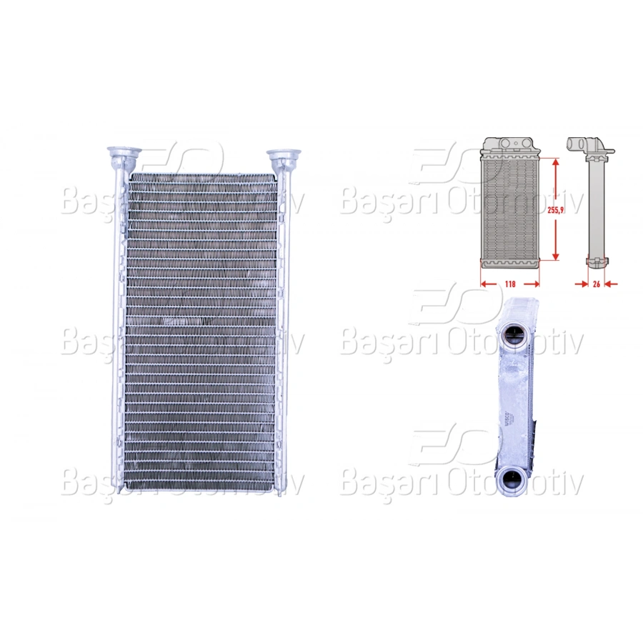 KALORIFER RADYATORU BRAZING 119X252 MM SUBARU IMPREZA Sedan (GE, GV) 1.5 08> IMPREZA Hatchback (GR, GH, G3) | B3 2.0 D 08-12 WRX Sedan (GJ) STI 2.5 14>