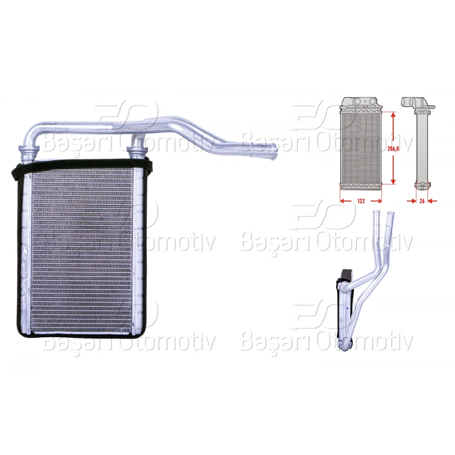 KALORIFER RADYATORU BRAZING 123X207 MM SUZUKI SWIFT SX4 SWIFT4 1.2 1.3 DD 1.6 AWD 06 >
