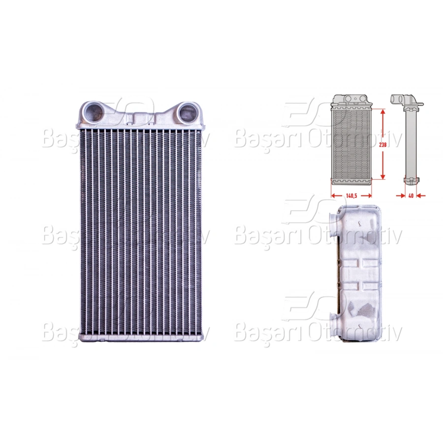 KALORIFER RADYATORU BRAZING 133X140 MM AUDI A4 1.6 1.8 T1.9 TDI 2.0 FSI 2.5 TDI 3.0 QUATTRO SEAT EXEO 1.8 T2.0 TDI 2000>