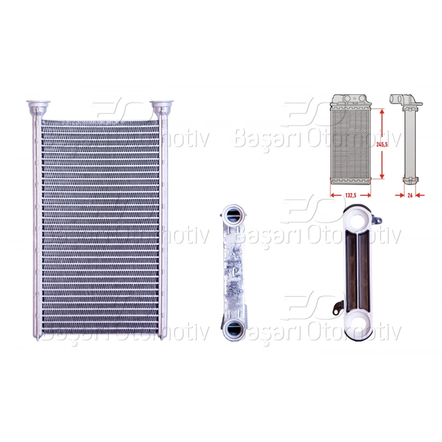 KALORIFER RADYATORU BRAZING 133X246 MM BMW F20 F21 1 SERIES F22 F23 2 SERIES F30 F80 F31 3 SERIES F32 F34 F82 F83 F36 4 SERIES 14 >