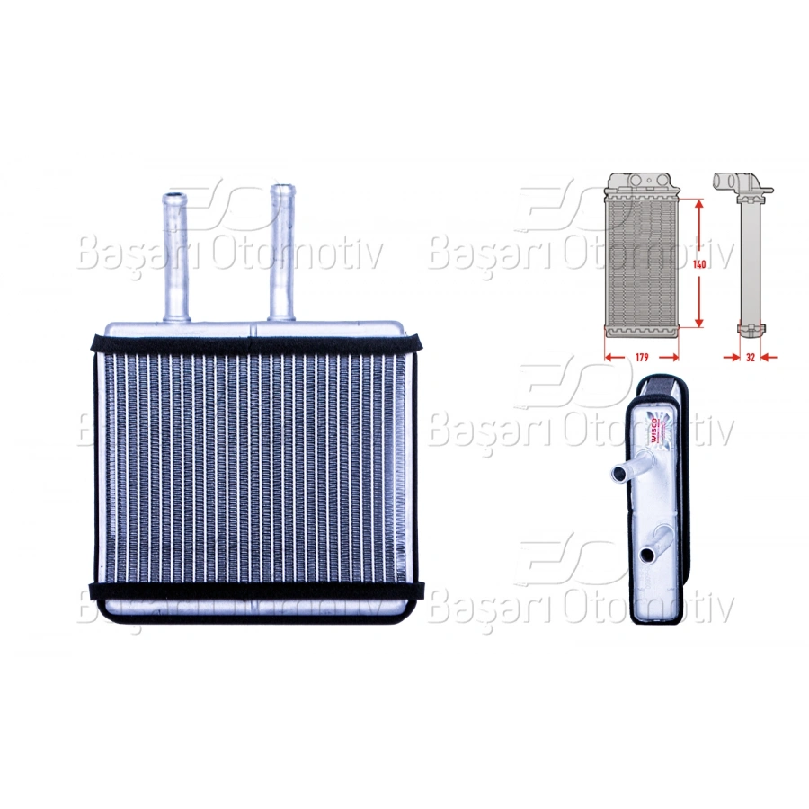 KALORIFER RADYATORU BRAZING 140X179X32 MM SUZUKI BALENO 1.3 I 1.6 I 1.8 GTX 1.9 TD CULTUS 2 1.0 1.3 SWIFT2 1.3 1.6 I 1989 >