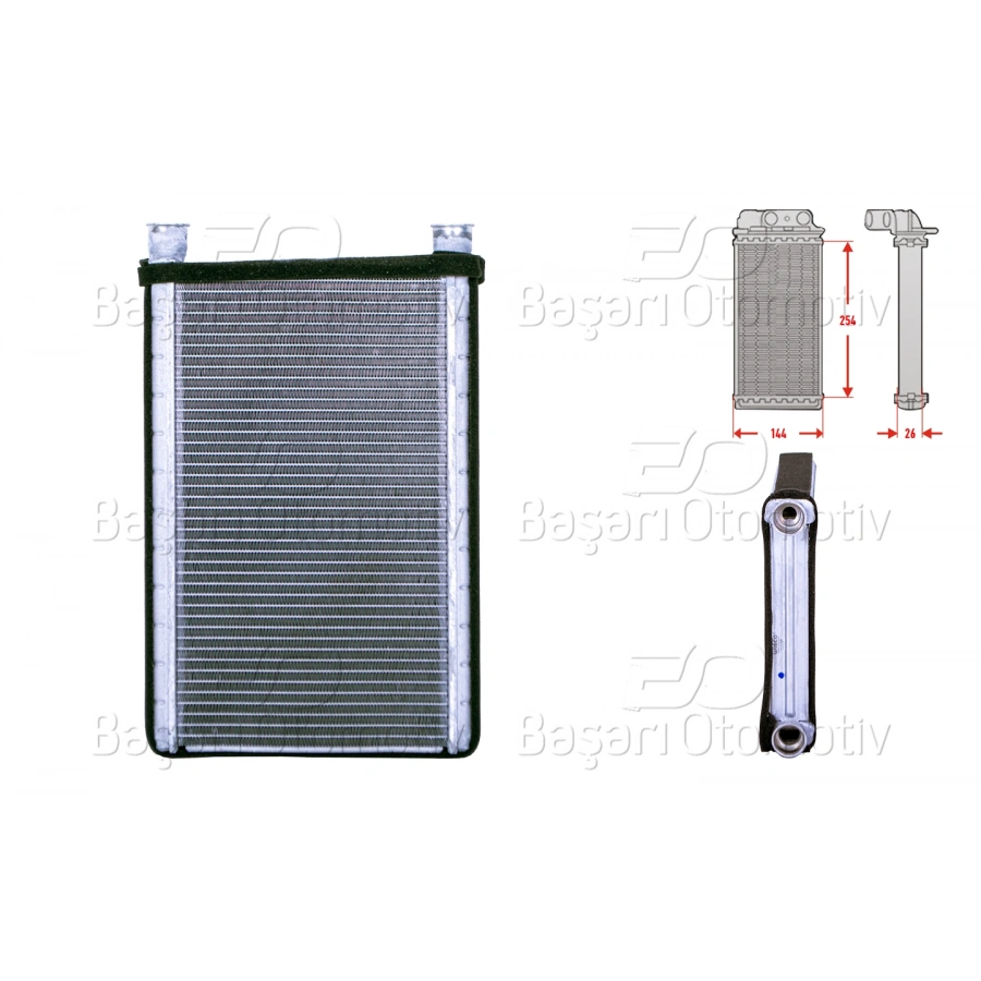 KALORIFER RADYATORU BRAZING 143X252 MM BMW 320d 04-11 BMW X1 (E84) 18i sDrive 09-15 BMW 325 i xDrive 08-11