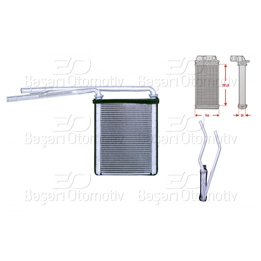 KALORIFER RADYATORU BRAZING 144X197 MM TOYOTA YARIS 1.0 1.33 1.8 1.4 05 >