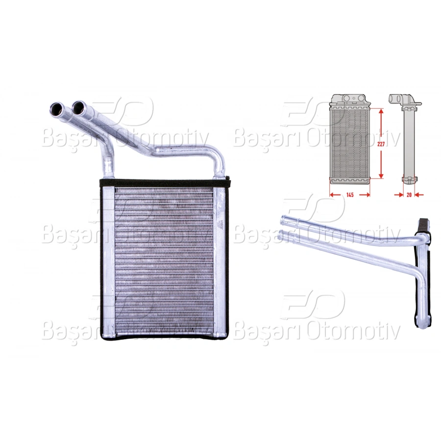 KALORIFER RADYATORU BRAZING 145X232 MM HYUNDAI ACCENT3 1.4 GL 1.5 CRDI 1.6 GLS 05 >