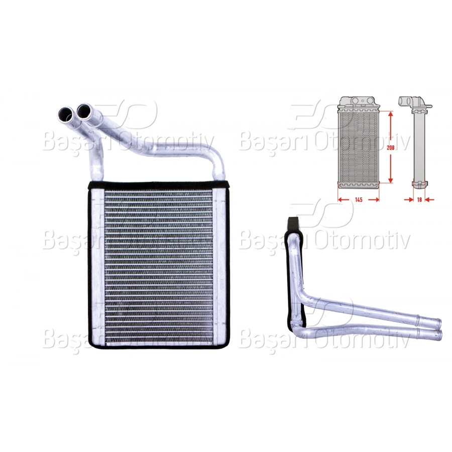 KALORIFER RADYATORU BRAZING 150X220 MM KIA RIO 2 (JB) | PRIDE 1.4 16V 1.5CRDI 1.6CVVT 05-11