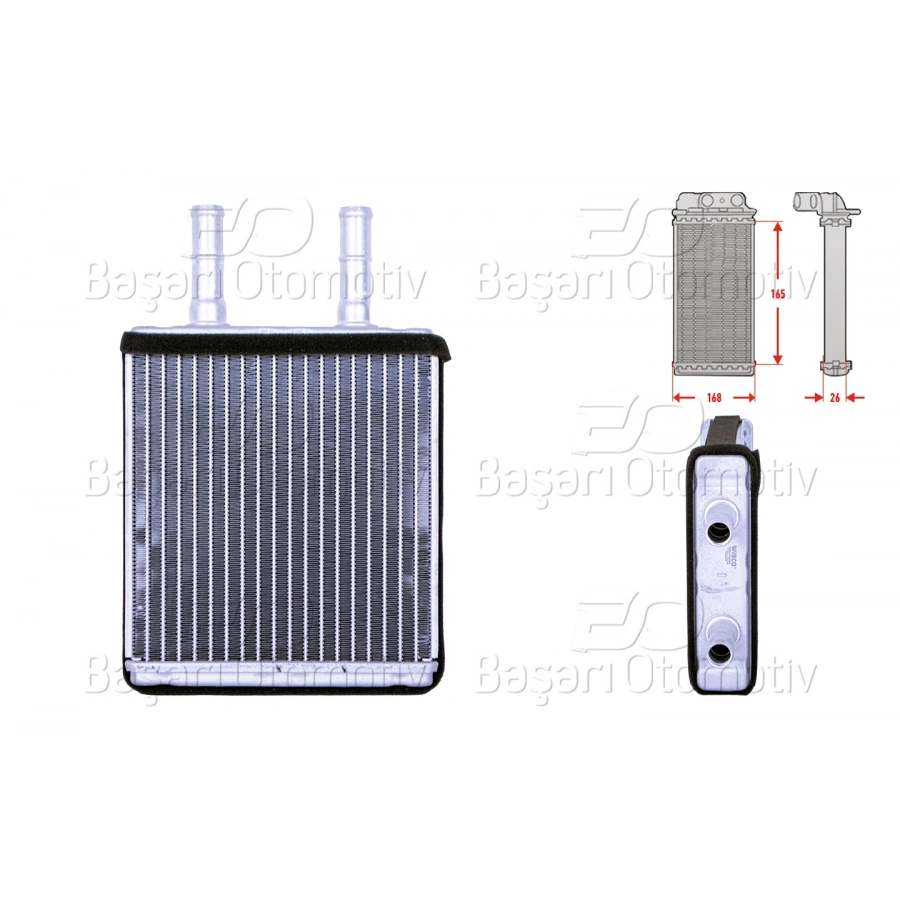 KALORIFER RADYATORU BRAZING 165X163 MM HYUNDAI GETZ 1.1 1.3 1.4I 1.5CRDI 02-09