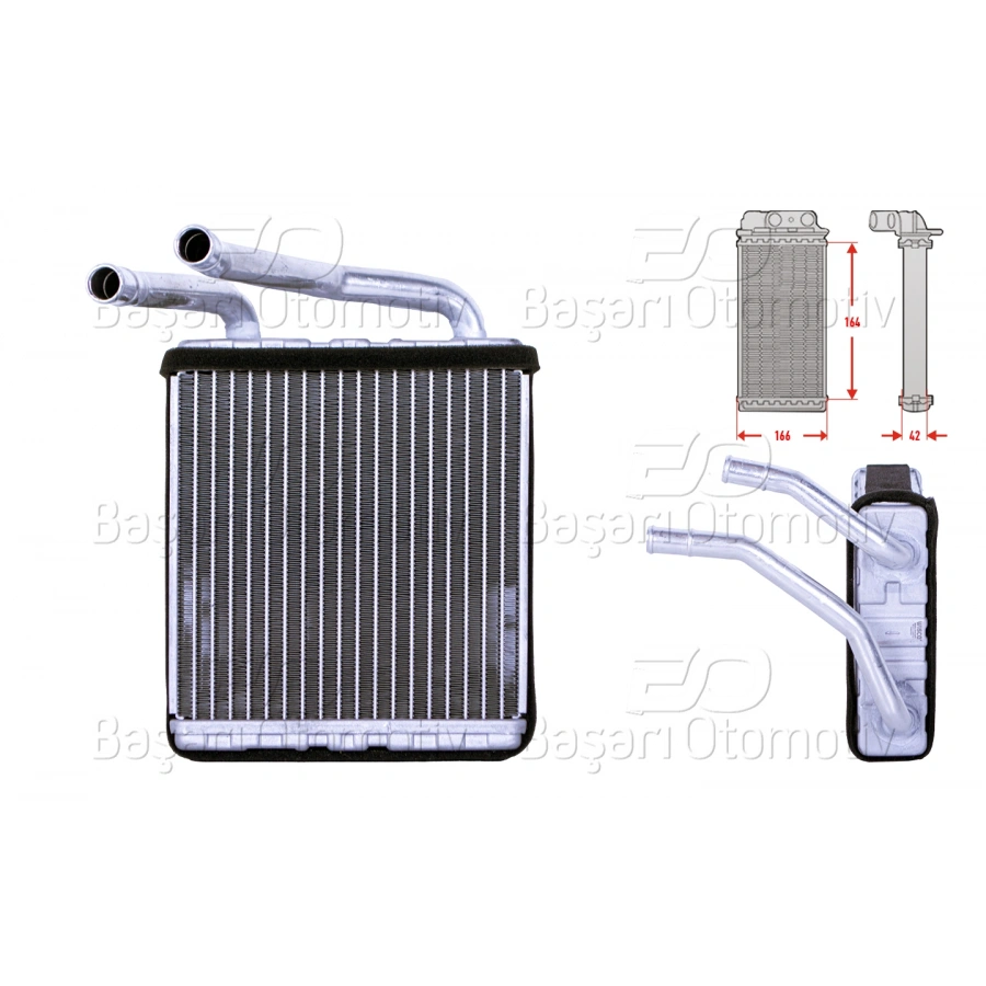 KALORIFER RADYATORU BRAZING 166X164 MM HYUNDAI H100 BOX 2.5 D 2.4 2.5 TD 93 >