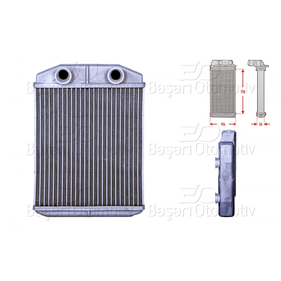 KALORIFER RADYATORU BRAZING 170X151 MM RENAULT CLIO 4 (BH_) 1.5 dCi 12> DACIA SANDERO 1.5 dCi 12> RENAULT CAPTUR (J5_, H5_) 1.5 dCi 13>