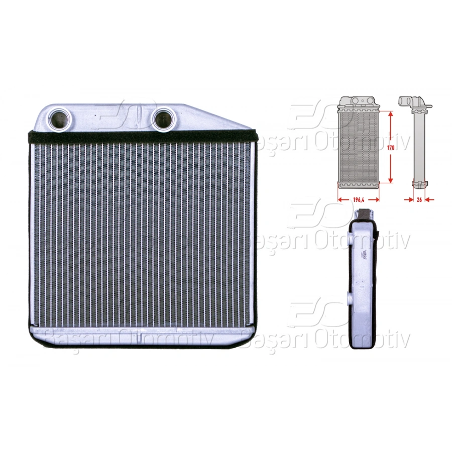 KALORIFER RADYATORU BRAZING 170X195 MM FIAT 500L (351_, 352_) 1.3 D Multijet 12> 1.6 D 12-18