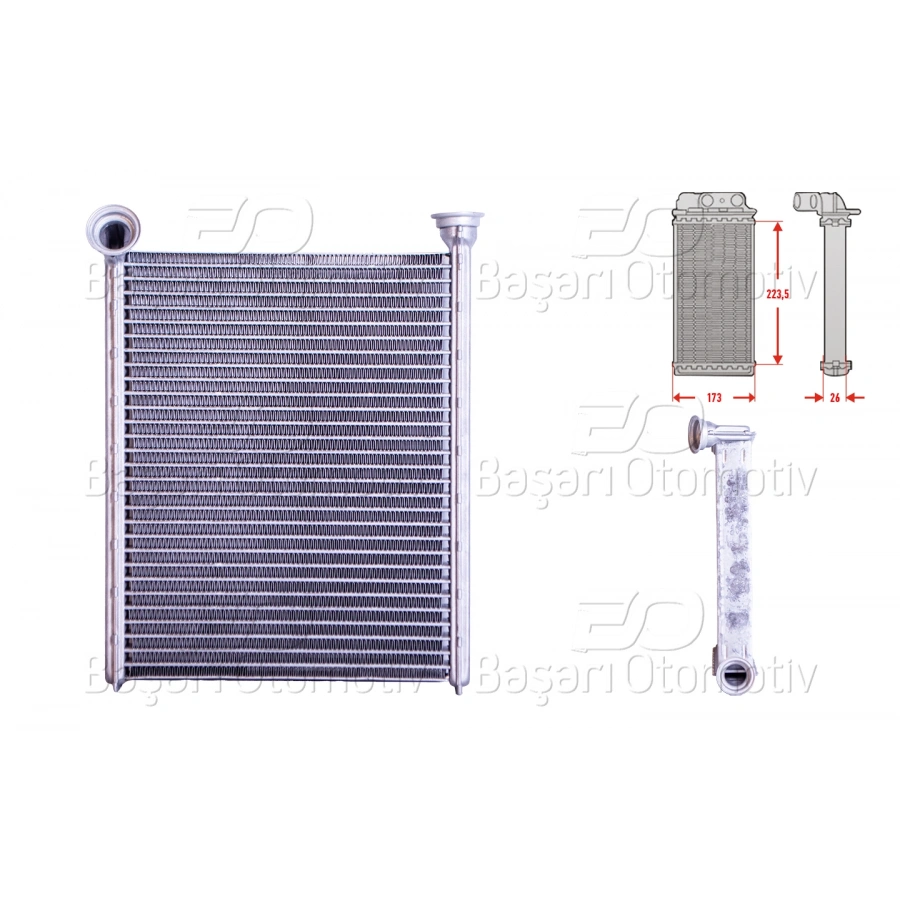 KALORIFER RADYATORU BRAZING 173X223 MM PEUGEOT508 1.6 HDI 2.0 2.2 HDI 10 >