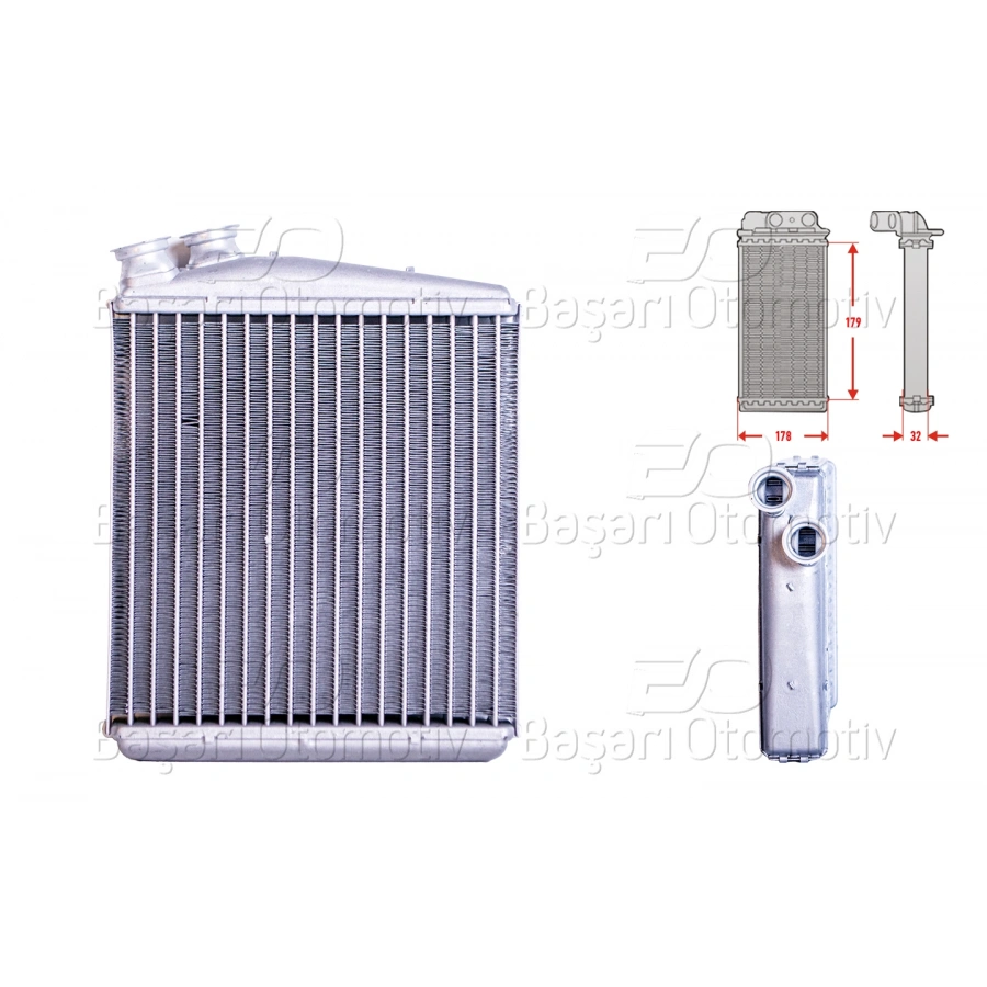 KALORIFER RADYATORU BRAZING 179X172 MM LAND ROVER RANGE ROVER EVOQUE (L538) 2.0 D 15-19 DISCOVERY SPORT (L550) 2.0 D 19> VOLVO S60 2 (134) 2.0 T 10-15