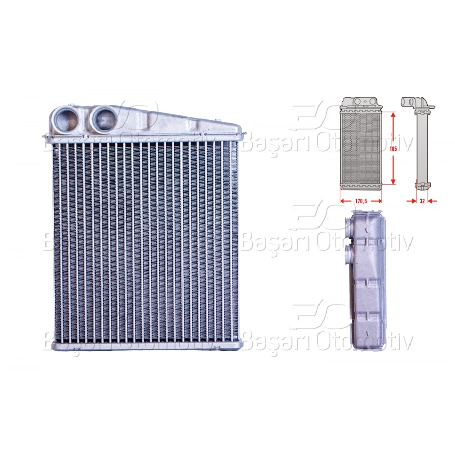 KALORIFER RADYATORU BRAZING 185X176 MM VW CADDY GOLF5 JETTA PASSAT LEON GOLF6 A3 LEON SHARAN TIGUAN SCIROCCO OCTAVIA YETI SUPERB ALTES TOLEDO Q3 TT 04-13