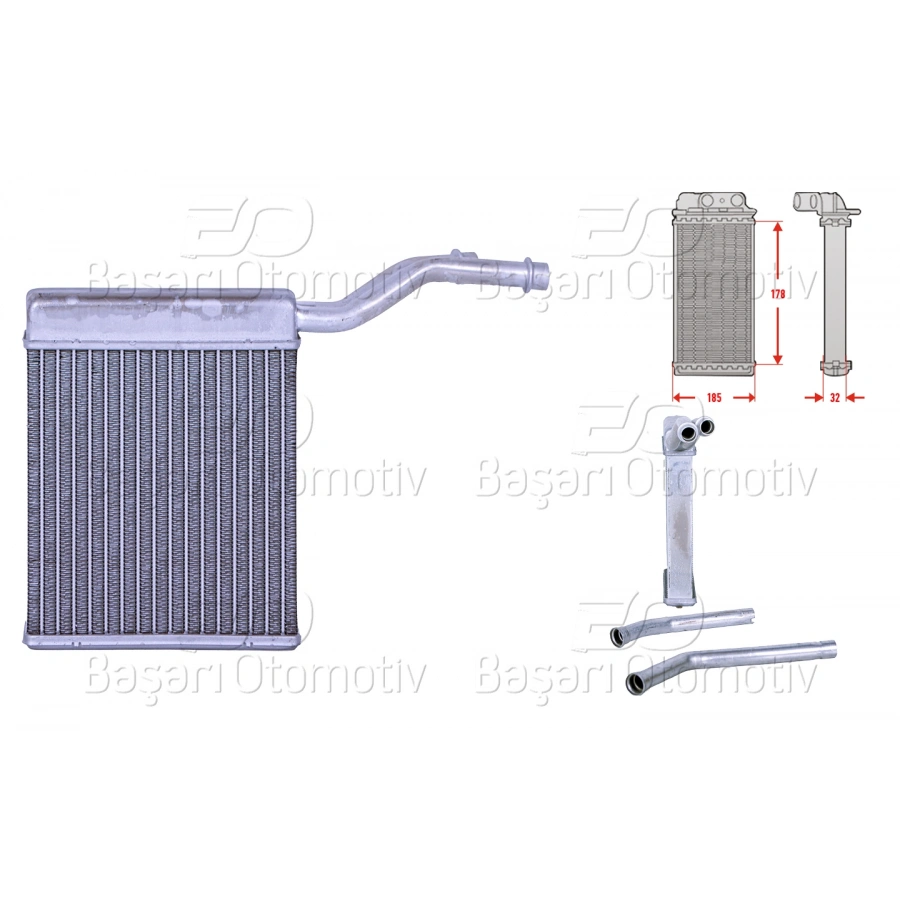 KALORIFER RADYATORU BRAZING 186x128 MM FORD FOCUS II Sedan (DB_, FCH, DH) 1.6 TDCi 05-12 VOLVO S40 II (544) 1.6 D 05-12