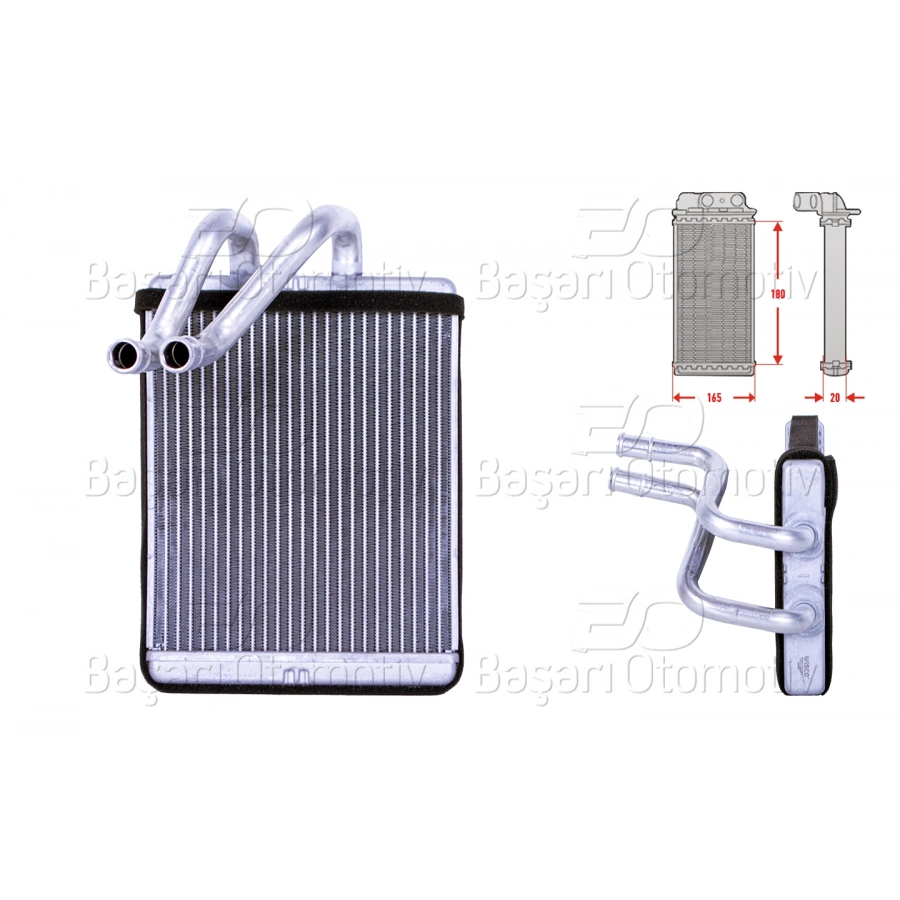 KALORIFER RADYATORU BRAZING 195X170 MM KIA SORENTO 2.4 2.5 CRDI 3.5 V6 4WD 02 >