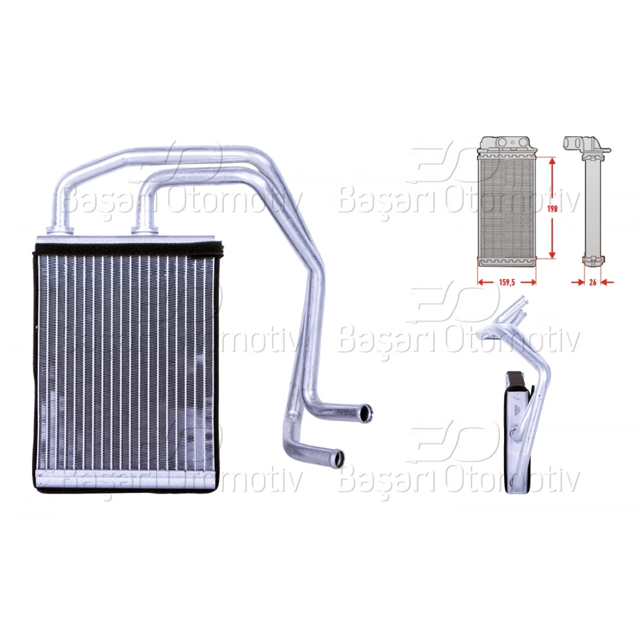 KALORIFER RADYATORU BRAZING 198X160 MM MITSUBISHI FUSO CANTER 859 06-12
