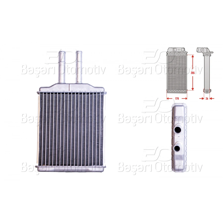 KALORIFER RADYATORU BRAZING 198X187 MM CHEVROLET EPICA (KL1_) 2.0 05-11 EVANDA 05-06