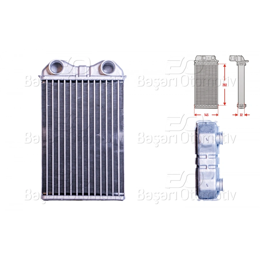 KALORIFER RADYATORU BRAZING 200X147 MM MINI COOPER (R50, R53) 1.6 01-06 CABRIO (R52) 04-08