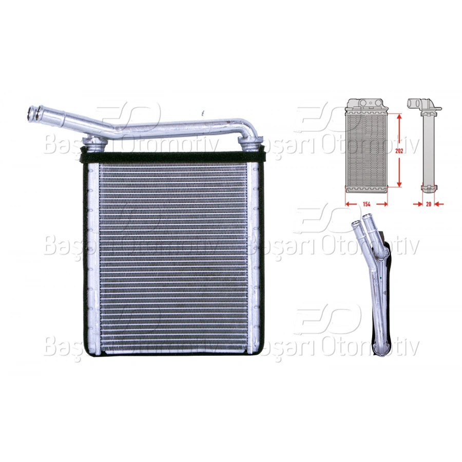 KALORIFER RADYATORU BRAZING 202X154 MM TOYOTA HILUX 2.5 D4D 06 >