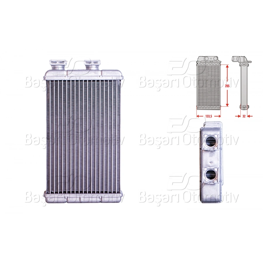 KALORIFER RADYATORU BRAZING 203X140 MM BMW 3 316 I 318 D 320 D 323 I 330 D 1998>