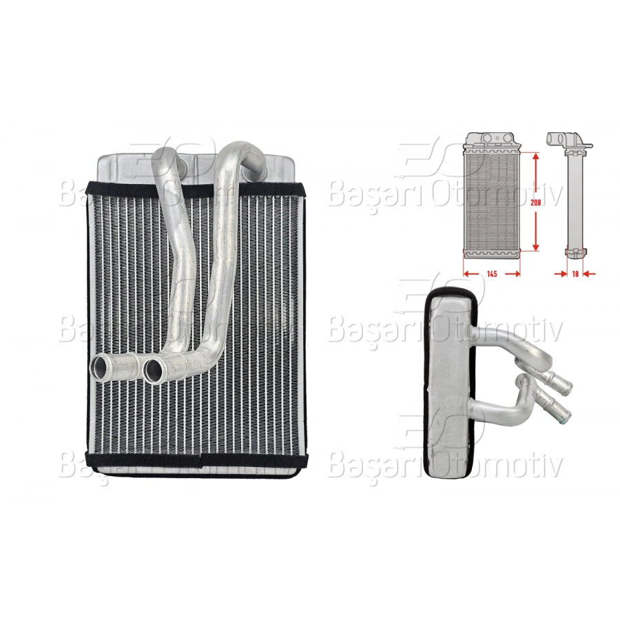 KALORIFER RADYATORU BRAZING 205X167 MM HYUNDAI SONATA 4 (EF) | SONICA 2.0 16V .4 16V 2.7 V6 98-04