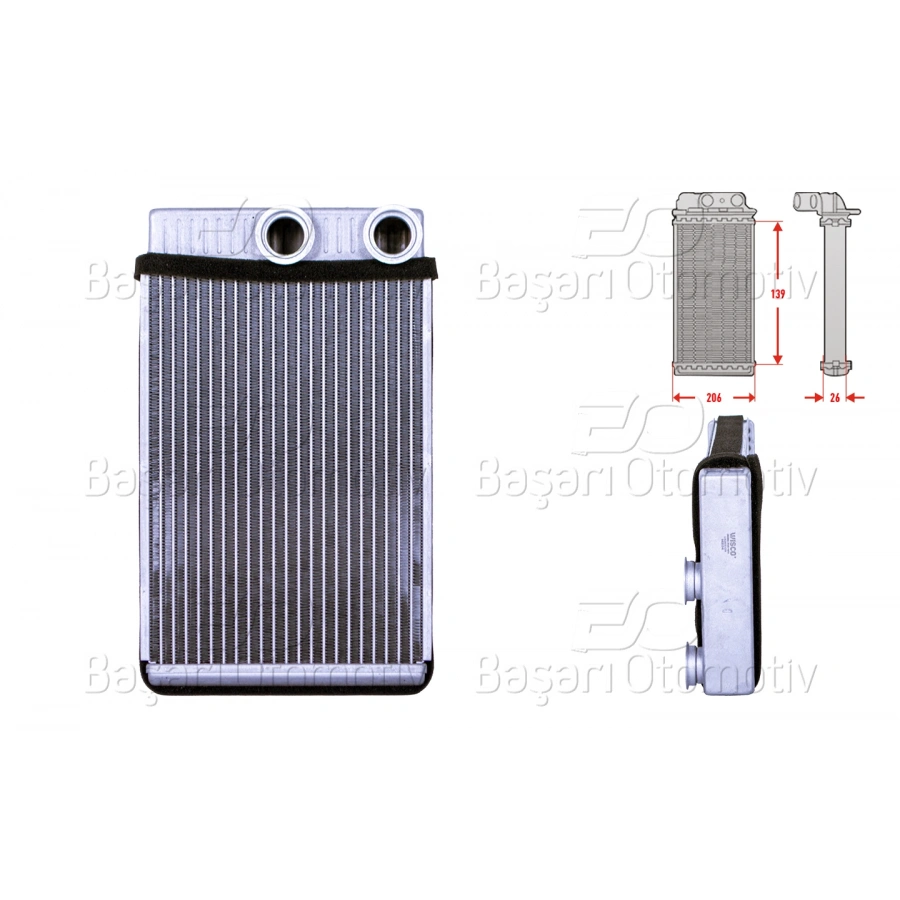 KALORIFER RADYATORU BRAZING 206X139 MM OPEL INSIGNIA A 1.4 1.6 CDTI 1.8 2.0 CDTI MERIVA B 1.4 1.7 CDTI CHEVROLET CRUZE 1.4 1.6 1.7 TD 08 >