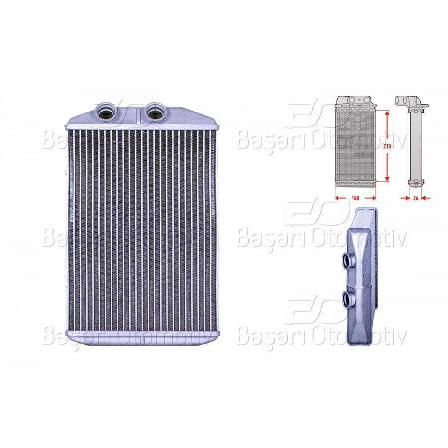 KALORIFER RADYATORU BRAZING 210X158X26 MM MERCEDES-BENZ CITAN 108 CDI 111 CDI 112 NISSAN NV400 2.3 DCI OPEL MOVANO B BUD 2.3 CDTI RENAULT KANGOO 1.5 DCI 1.6 MASTER 3 2.3 DCI 08 >