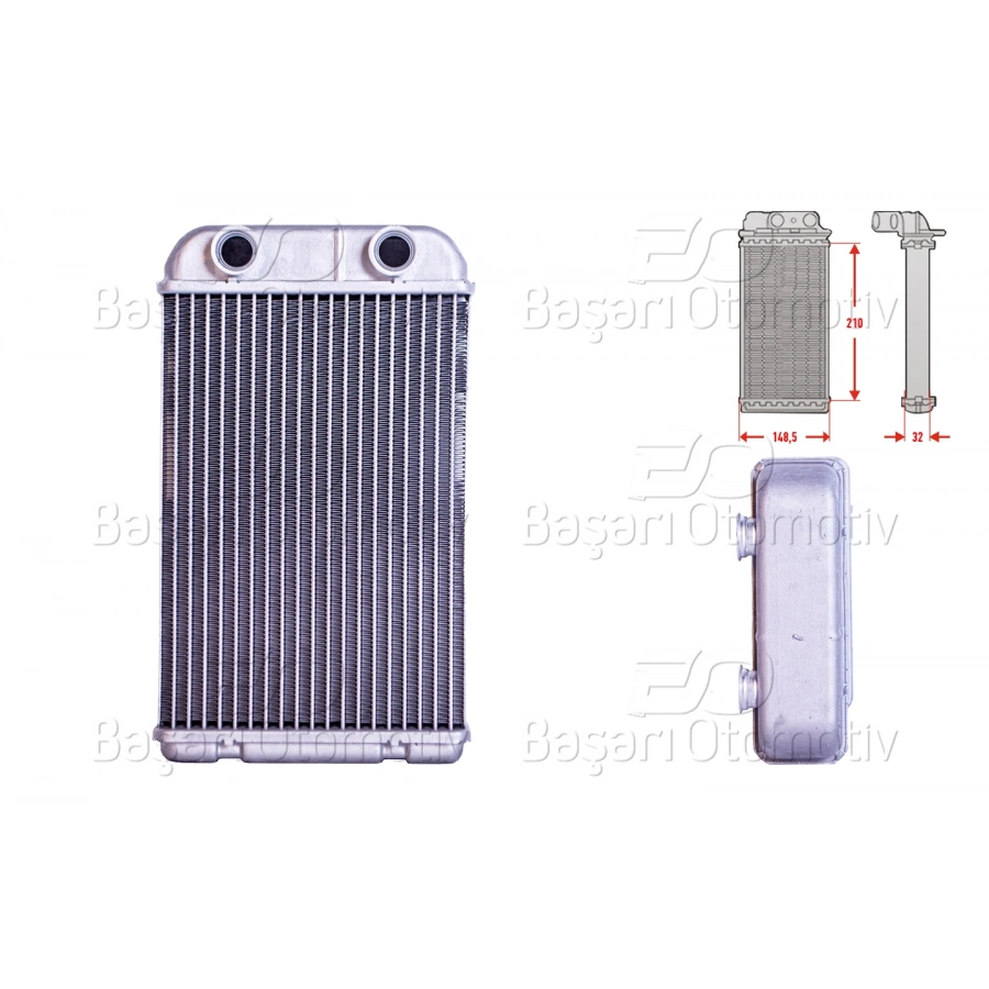 KALORIFER RADYATORU BRAZING 210X162 MM FIAT BRAVO 2 (198_) 1.6 D Multijet 08-14 STILO (192_) 1.6 01-06