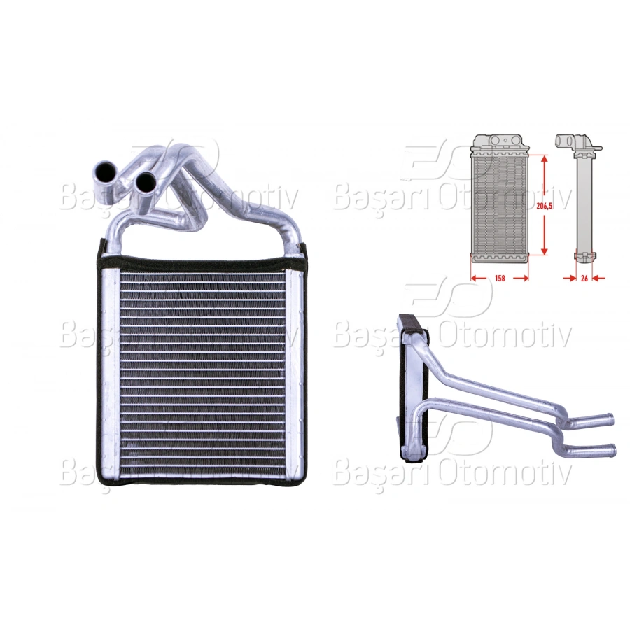 KALORIFER RADYATORU BRAZING 215X160 MM HYUNDAI ELANTRA 5 Sedan (MD, UD) | I35 | FLUIDIC ELANTRA | I35 / ELANTRA | AVANTE 1.6 1.8 10-15