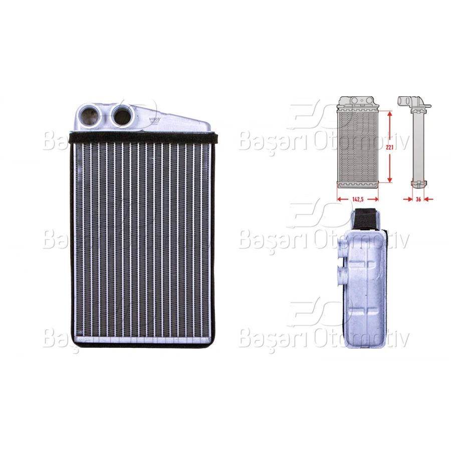 KALORIFER RADYATORU BRAZING 220X144 MM RENAULT GRAND 2 1.5 DCI 1.6 1.9 DCI 1.9 MEGANE 2 1.4 1.5 DCI 1.6 16V SCENIC 2 1.4 1.5 DCI 1.9 D 2.0 DCI 2003>