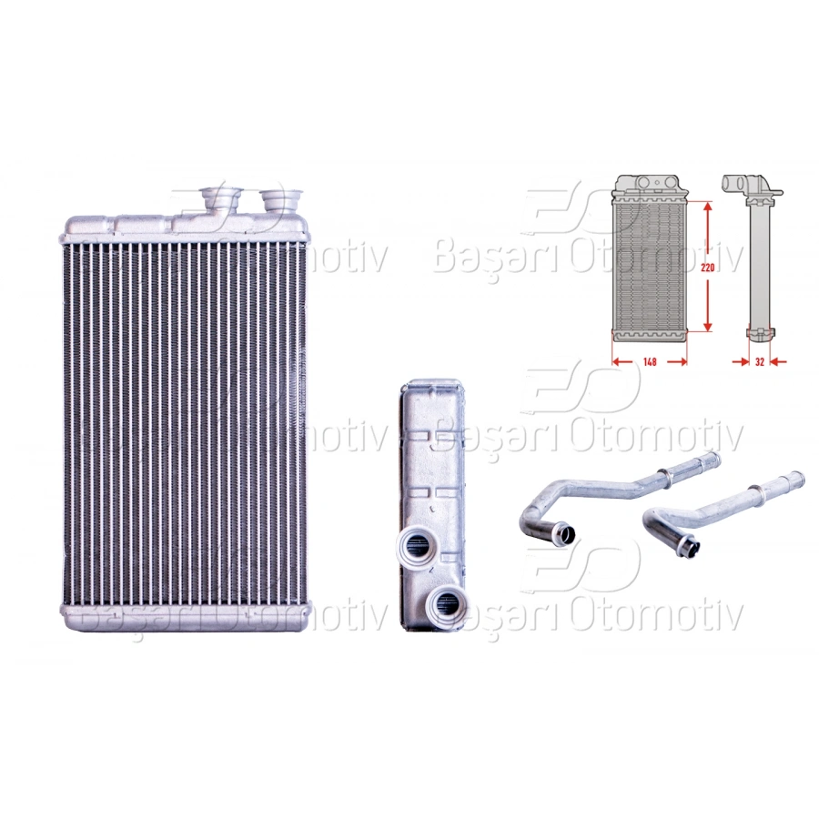 KALORIFER RADYATORU BRAZING 220X152 MM BMW G30, F90) 520 d 16- 7 (G11, G12) 730d 15-20 ROLLS-ROYCE GHOST II (RR21) V12 20-