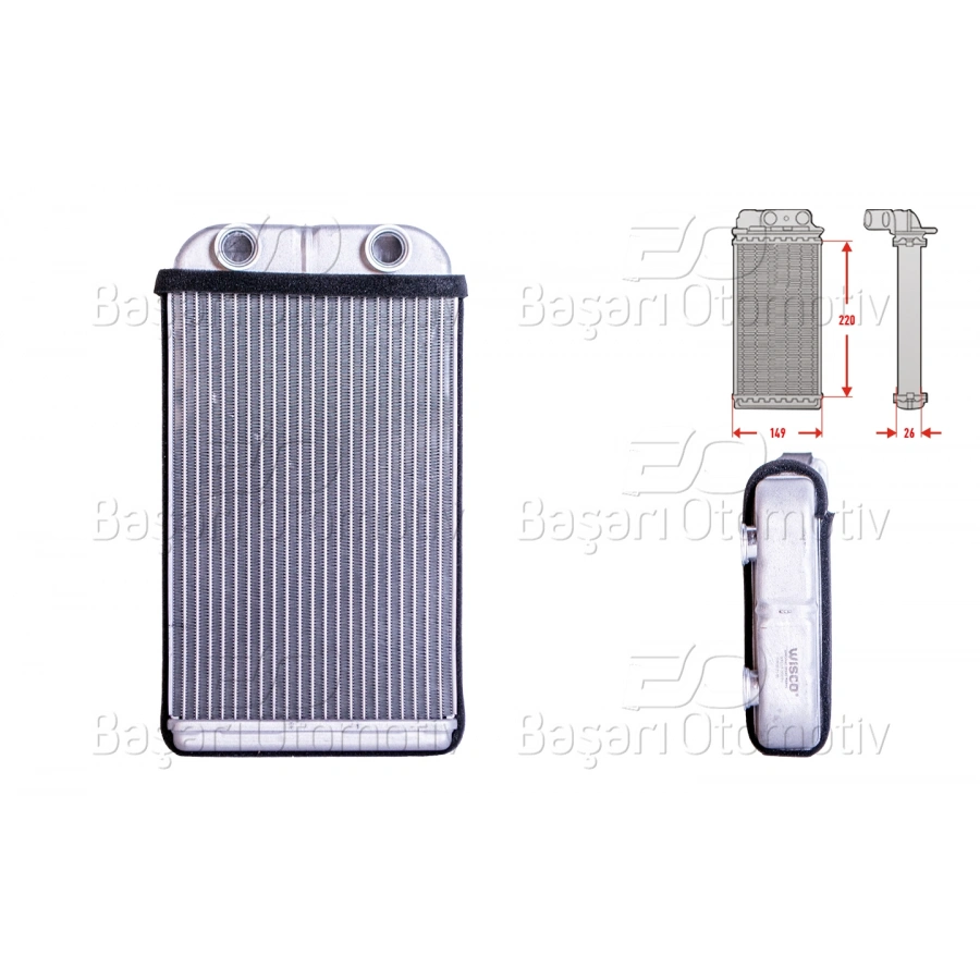 KALORIFER RADYATORU BRAZING 220X156 MM TOYOTA HI-LUX 97 >