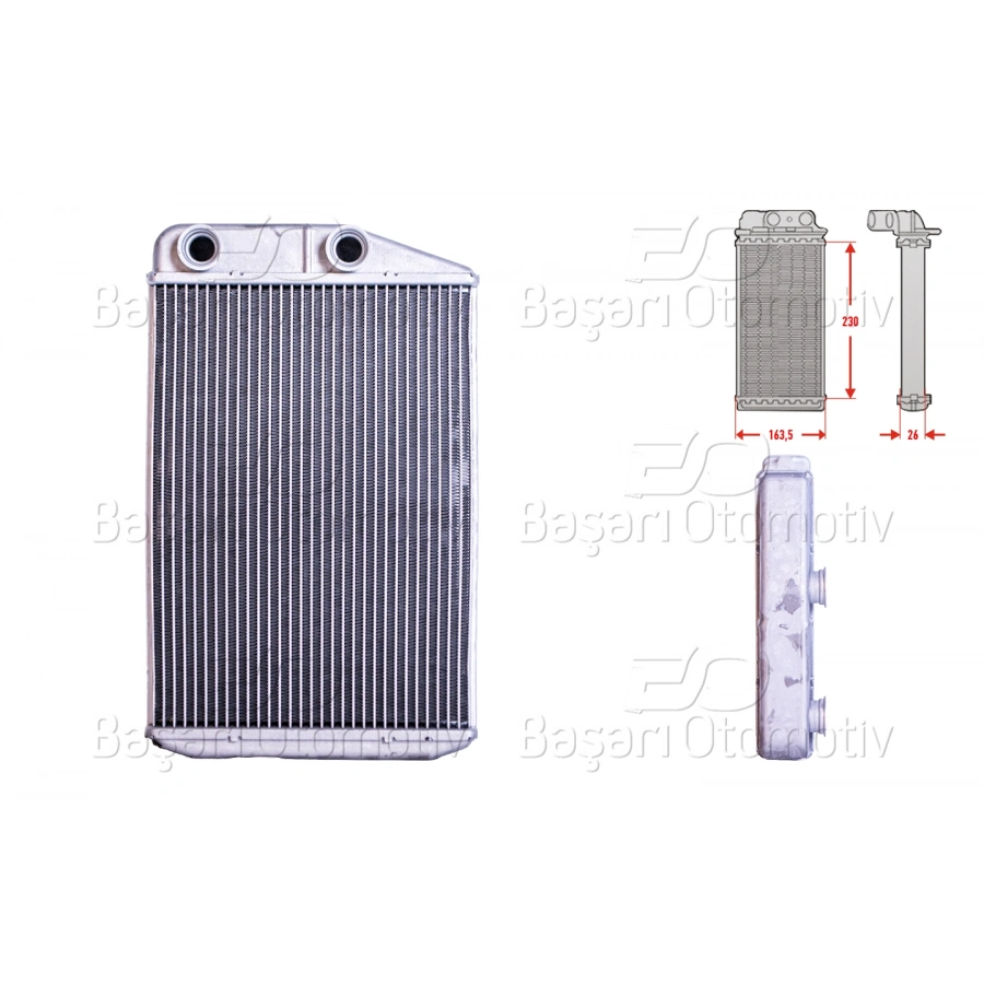 KALORIFER RADYATORU BRAZING 230X165 MM CITROEN JUMPER BOX 2.2 HDI 100 110 120 130 150 FIAT DUCATO 2.2 D 2.3 D 3.0 D PEUGEOT BOXER 2.0 3.0 HDI 2006>
