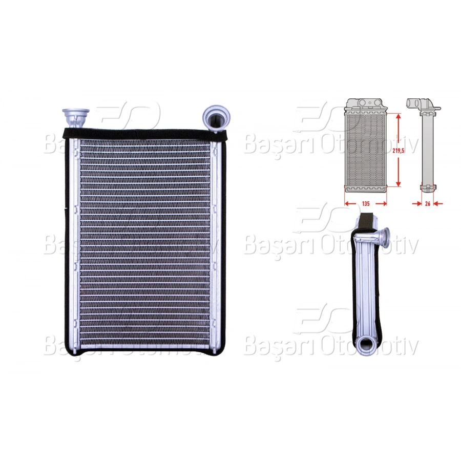 KALORIFER RADYATORU BRAZING 232X132 MM RENAULT MEGANE 2 (BM0/1_, CM0/1_) 1.5DCI 1.6 16V 1.9 DCI 2.0DCI 02-09