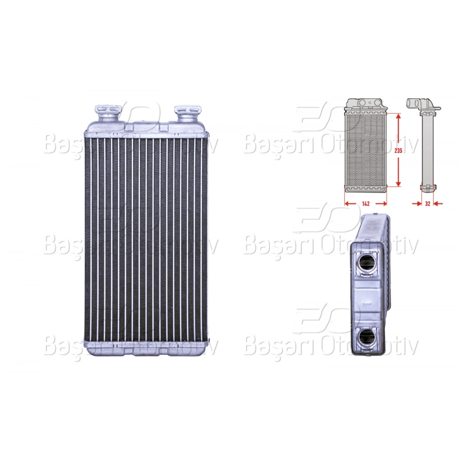 KALORIFER RADYATORU BRAZING 235X138 MM BMW 3 Compact (E36) 3.16i 94-00 3.18tds 95-00 323ti 97-00